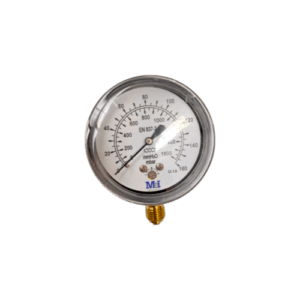 Manómetro DN63 Caixa Inox 1/4" Vertical M.BSP Seco 0-160mbar Cl.1,6